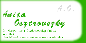 anita osztrovszky business card